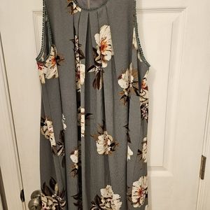Dress, Umgee, gray floral, Size L